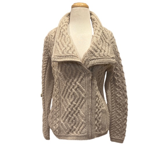 ARAN CRAFTS CABLE KNIT SIDE ZIP JACKET NWT - Picture 3 of 6
